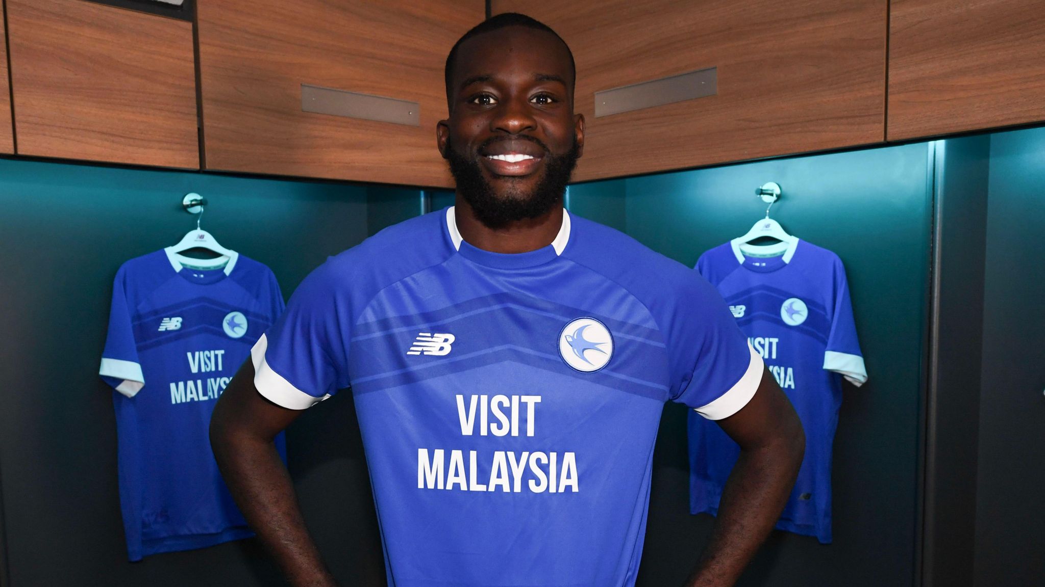 Wilfried Kanga in Cardiff City kit