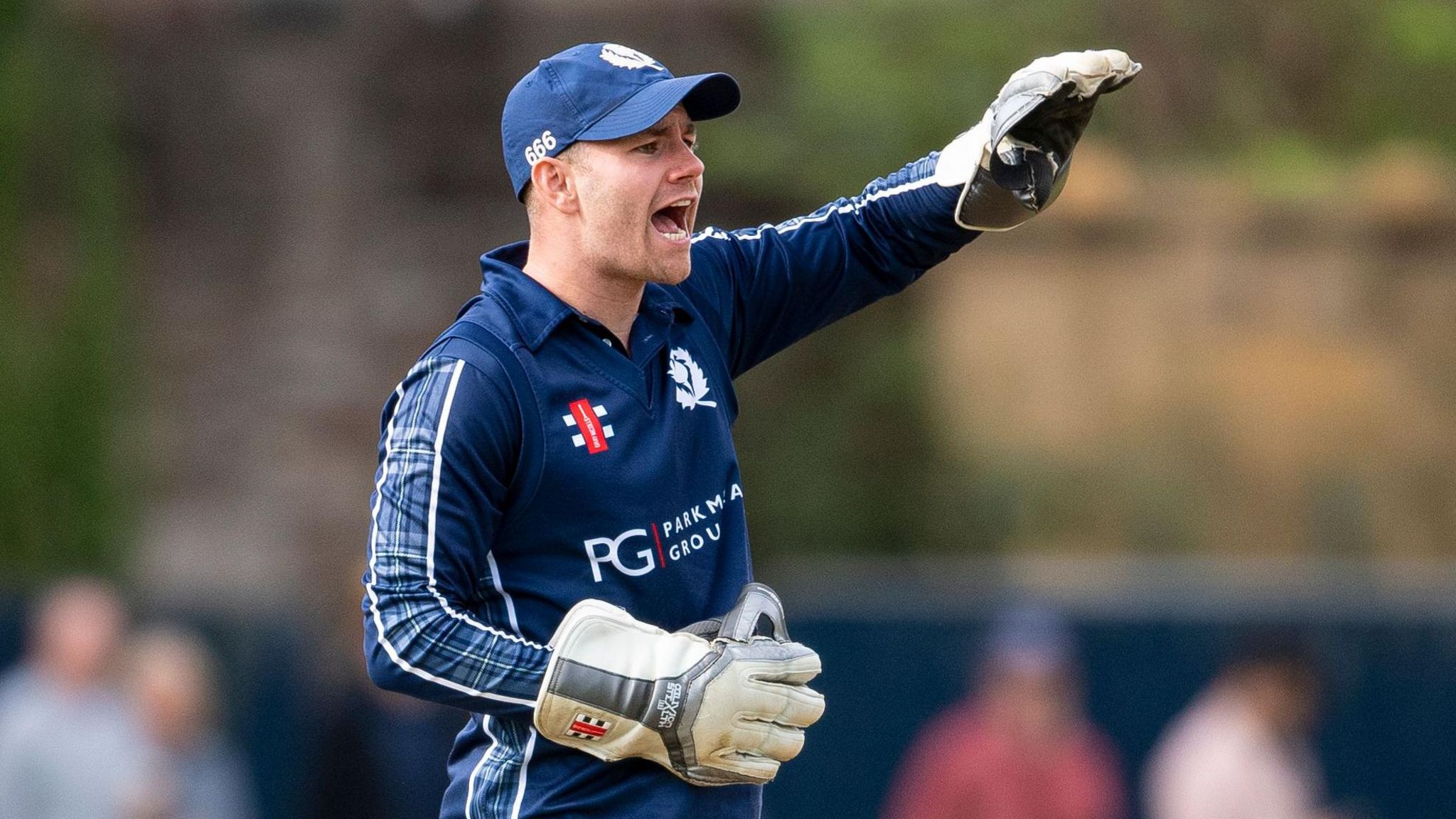 Matthew Cross in action for Scotland against Zimbabwe in 2021