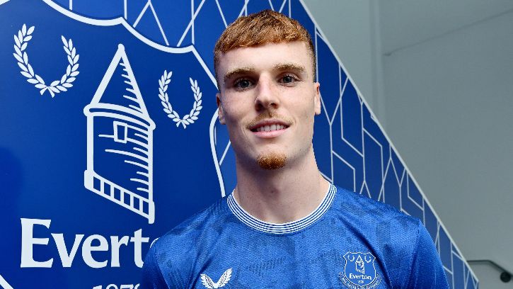 Jake O'Brien in an Everton shirt