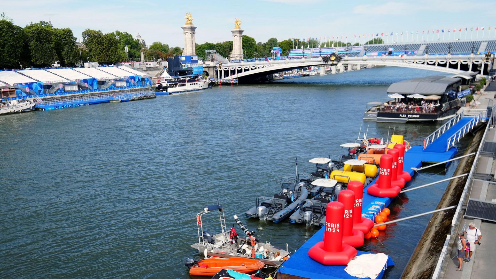 Triathlon pontoons on the River Seine for the 2024 Paris Olympics