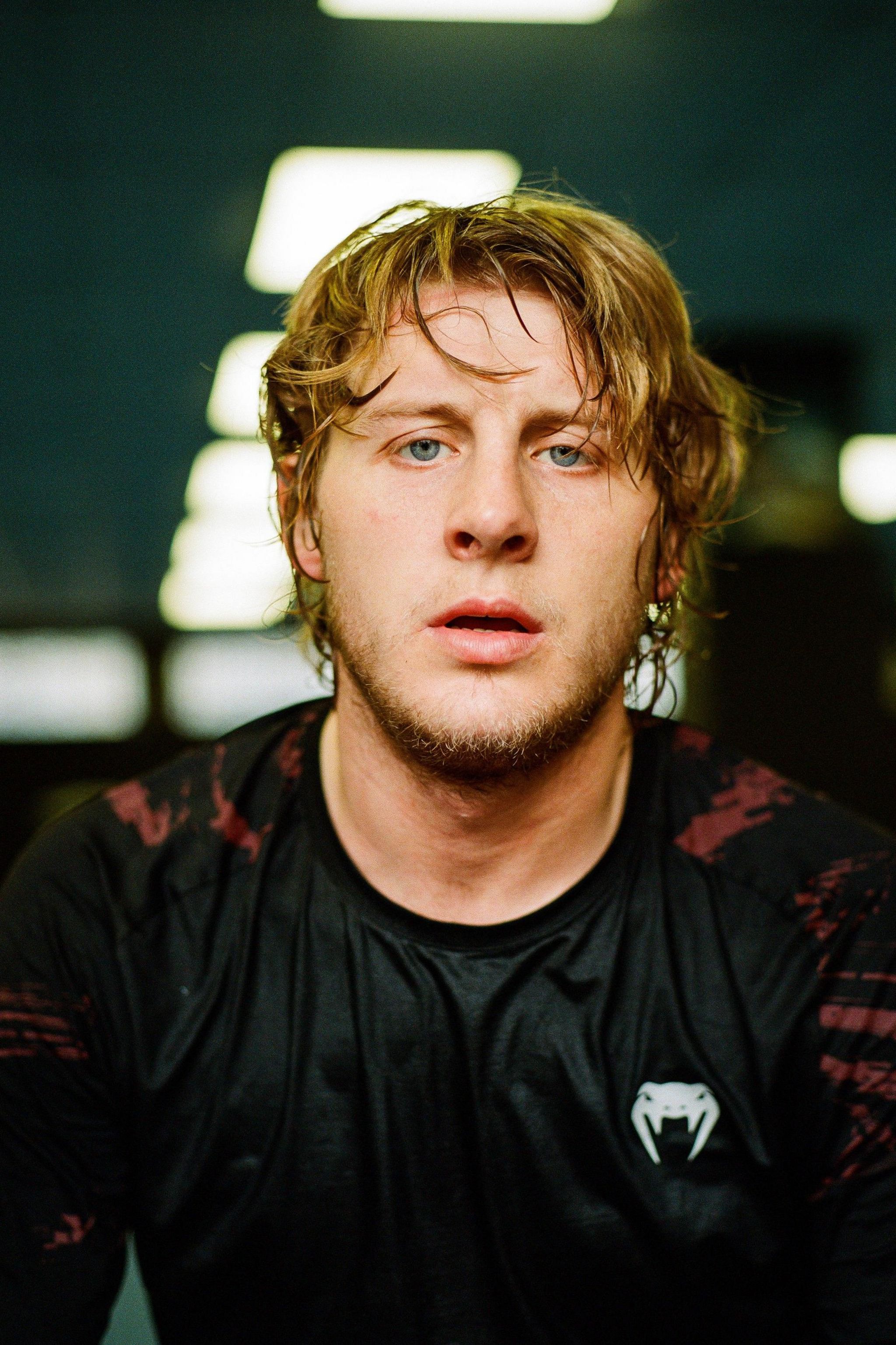 Paddy Pimblett sweating, poses for a portrait