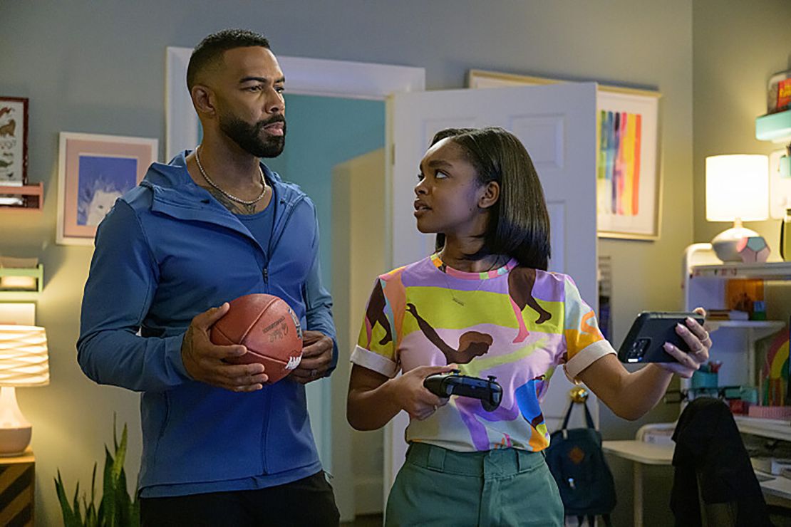 Marsai Martin as Callie Coleman and Omari Hardwick as Bobby Coleman in "Fantasy Football." 