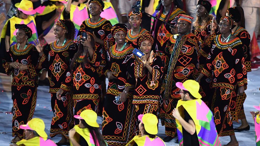 Cameroon's delegation parade during the opening ceremony of the Rio 2016.