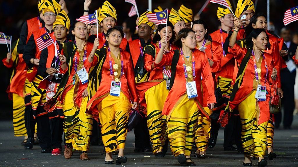 Malaysia team members at the London 2012 ceremony