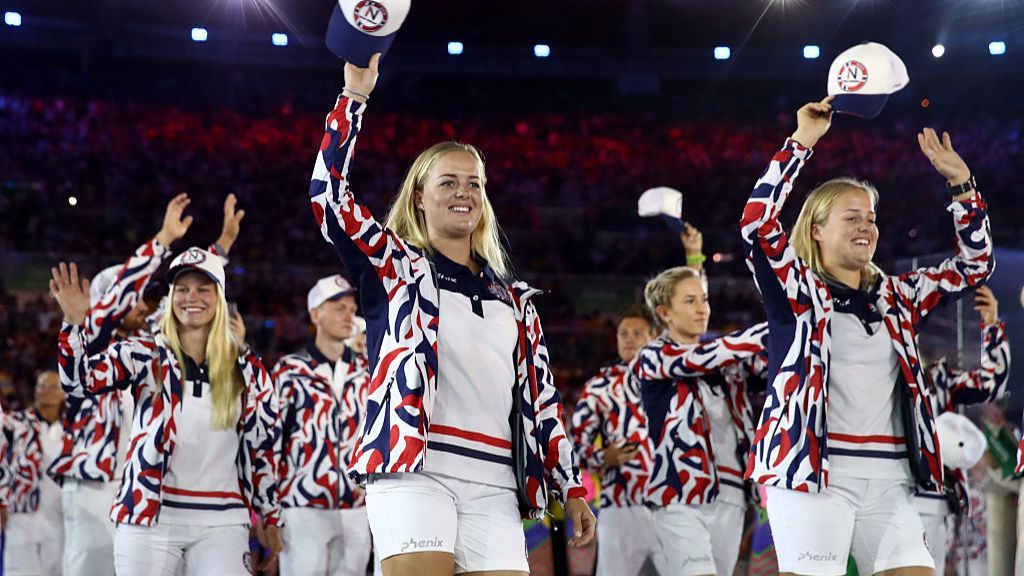 Members of the Norway team at the Rio 2016 Olympic opening ceremony