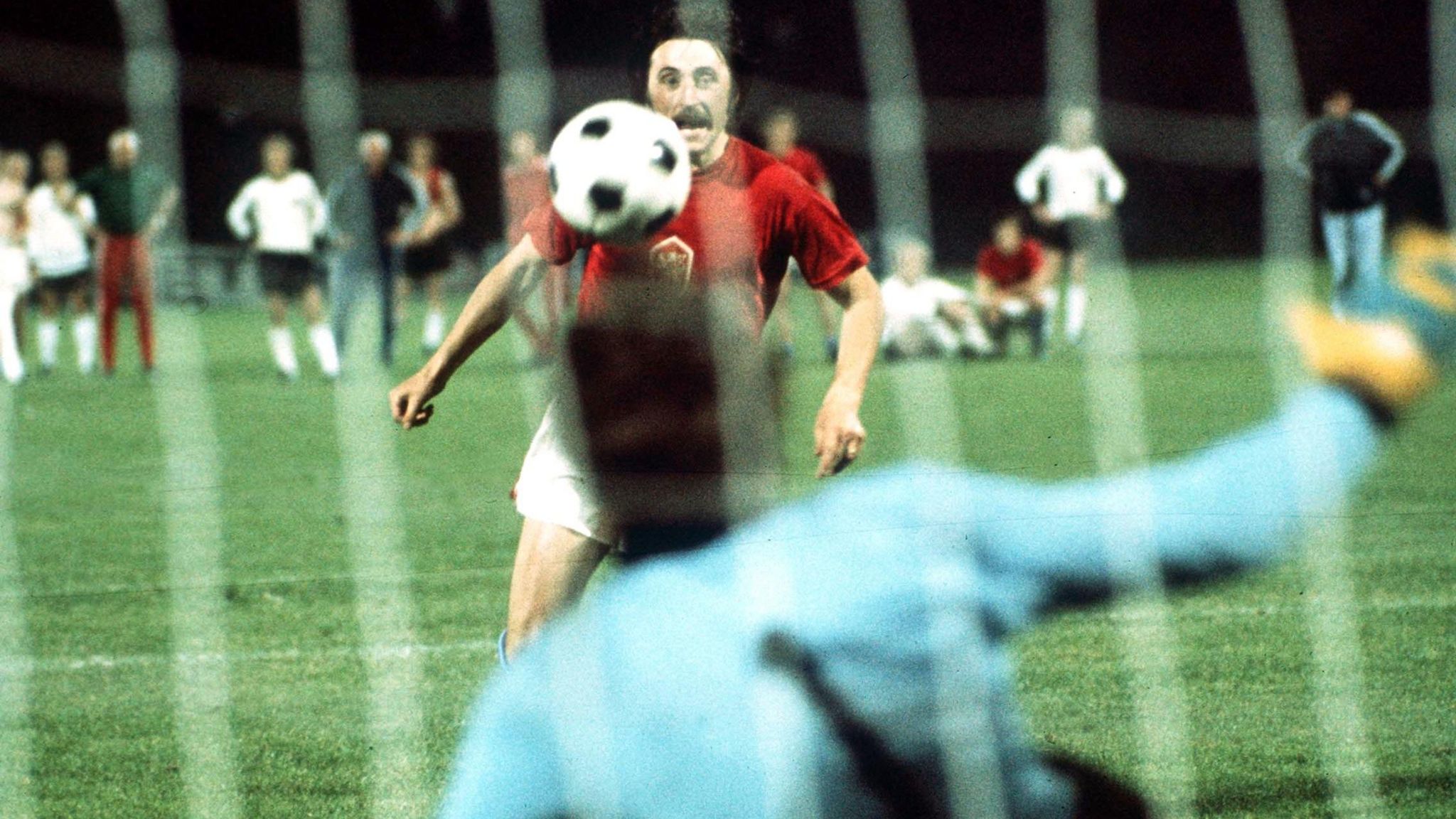 Antonin Panenka watches his chipped penalty beat a diving Sepp Maier