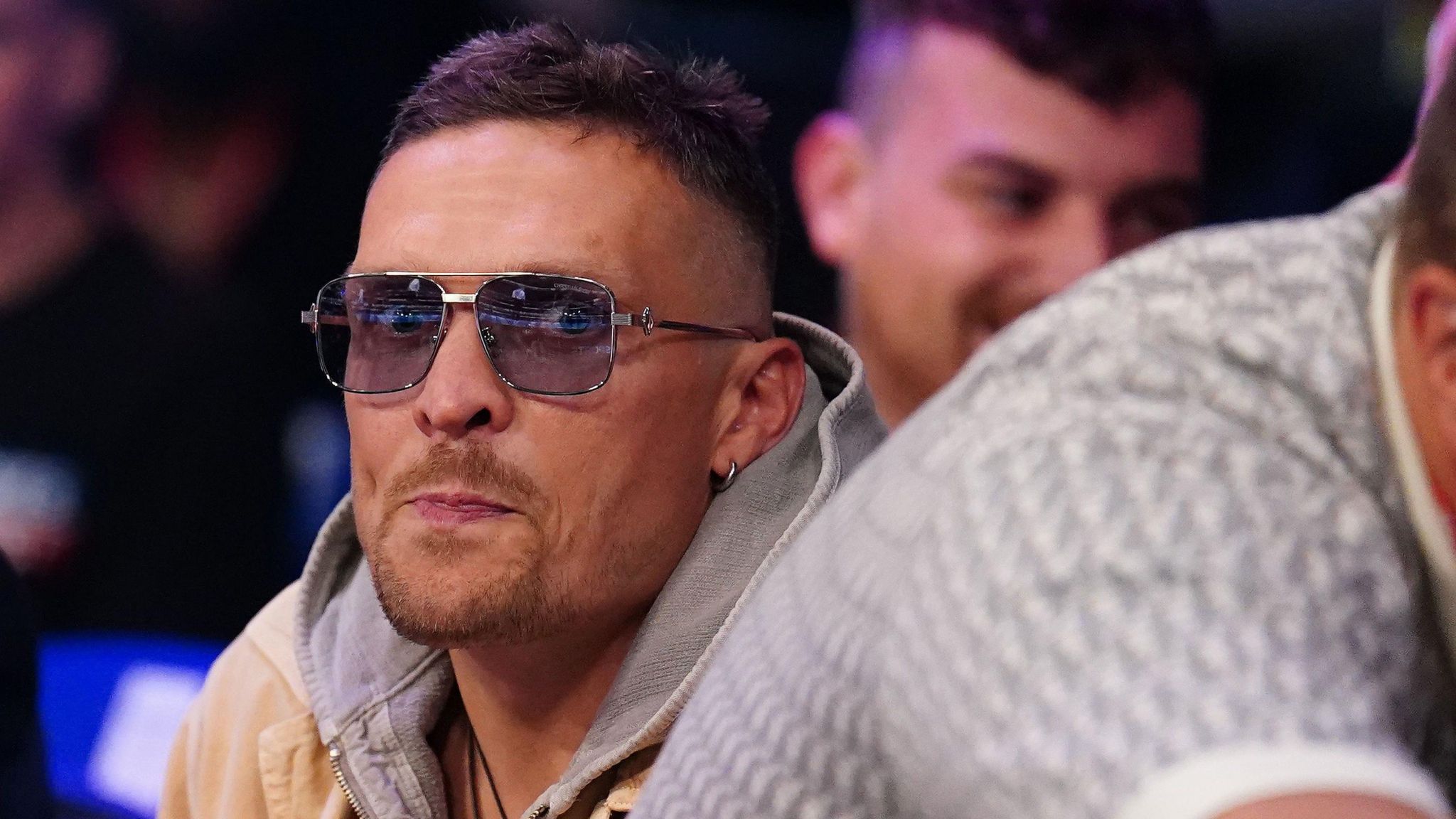 Oleksandr Usyk watches Joe Joyce versus Derek Chisora at the O2 Arena