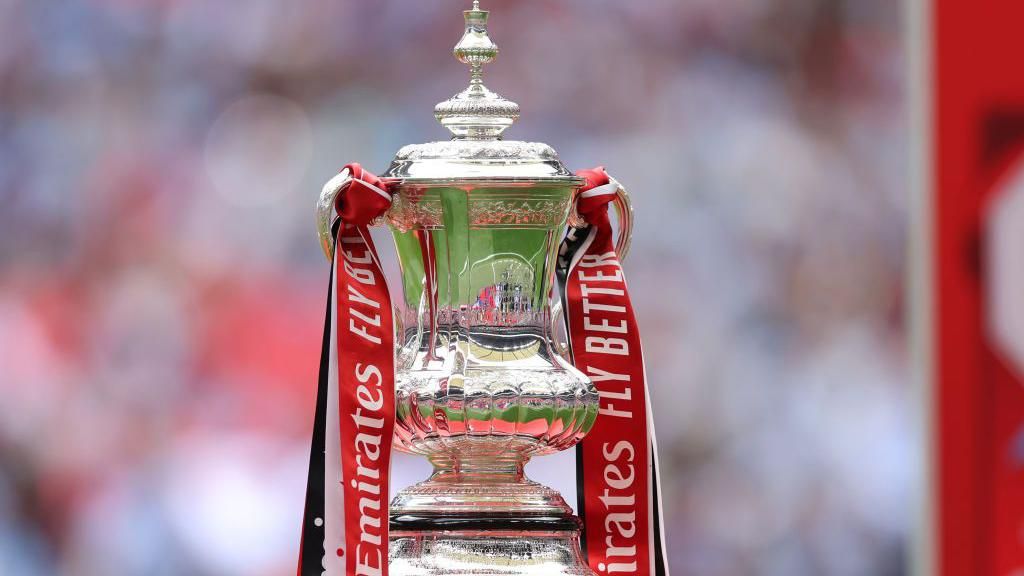 The FA Cup trophy at the Community Sheild