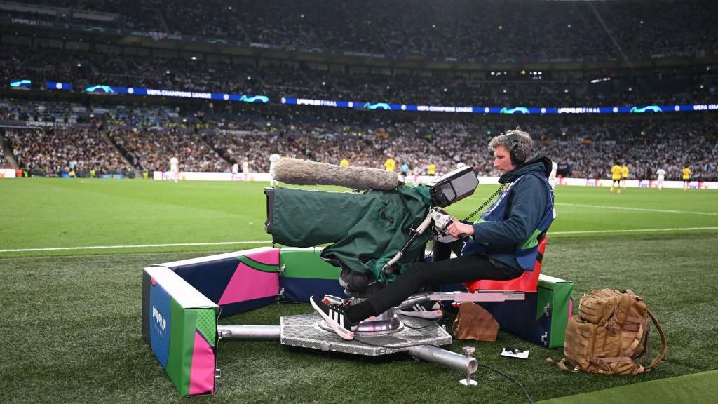 Television camera at the Champions League final