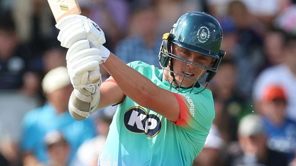 Sam Curran bats for Oval Invincibles against Manchester Originals during The Hundred 2024