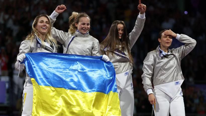 Ukraine team celebrate