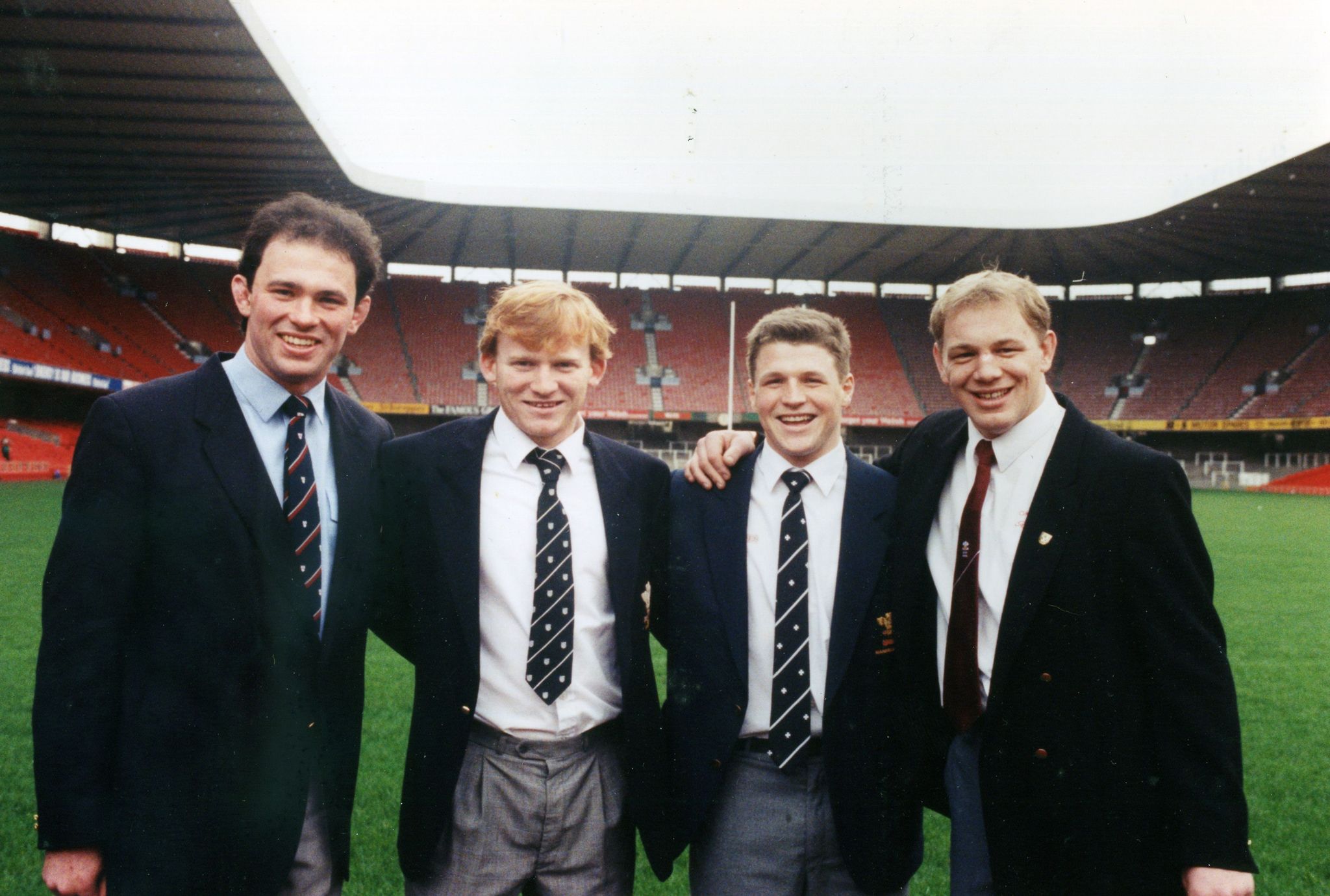 Alun Carter (left) was one of four new Wales caps in 1991 selected against England alongside Neil Jenkins, Scott Gibbs and Glen George.