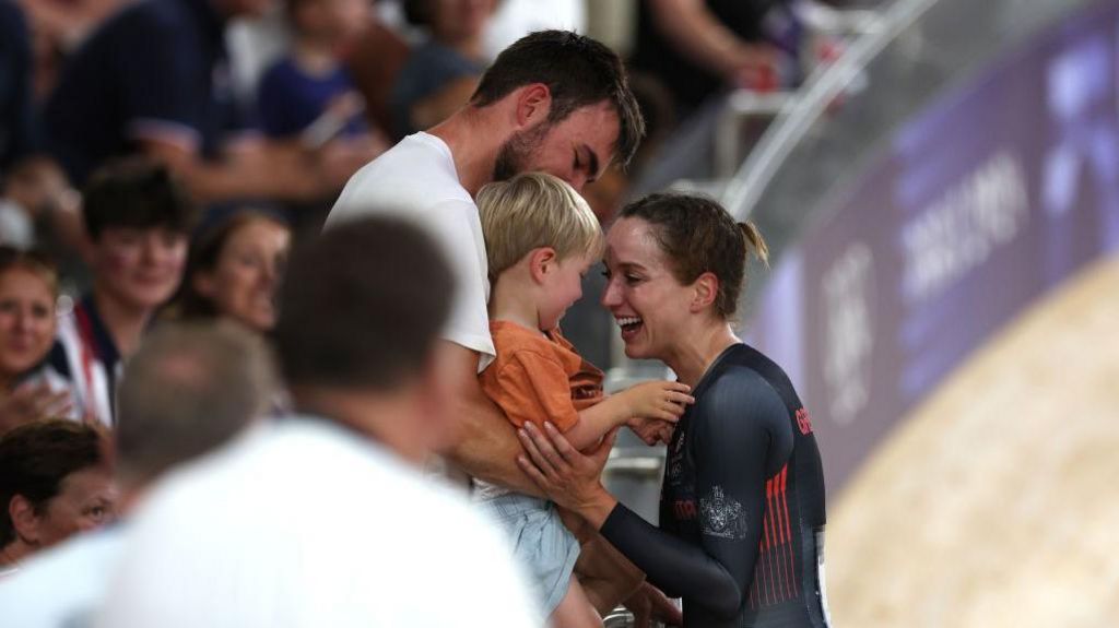 Elinor Barker with her son Nico