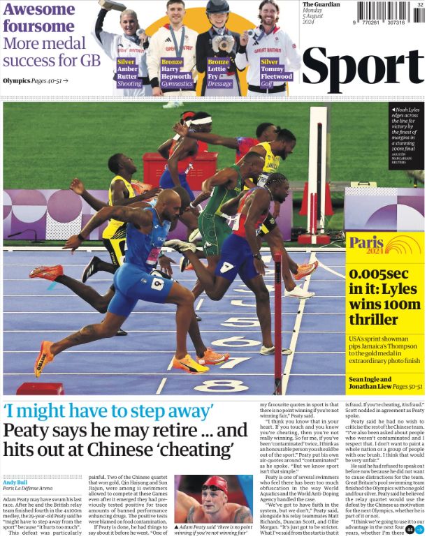 Guardian back page