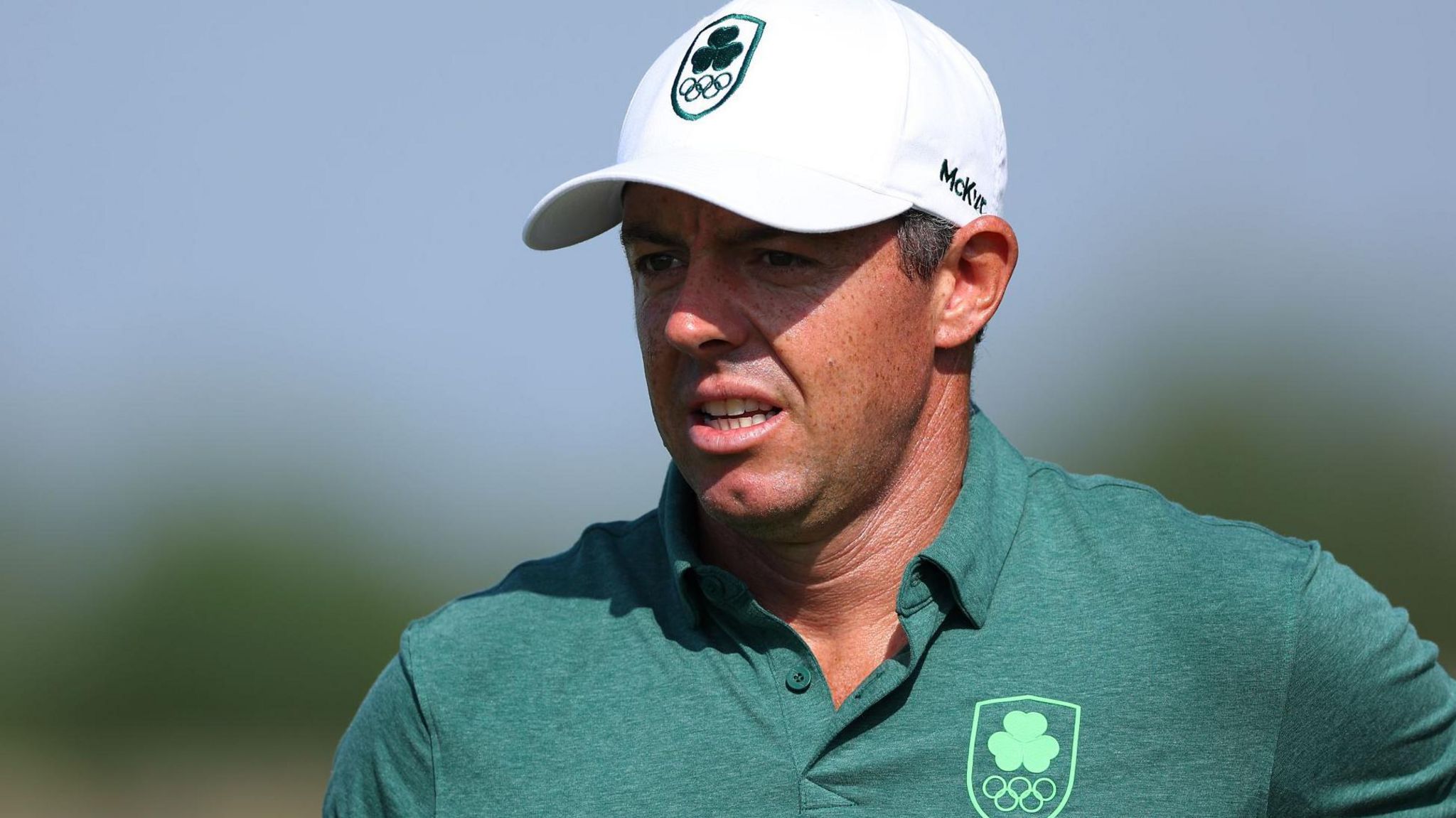 Rory McIlroy during his first round in the Men's Olympic Golf event in Paris