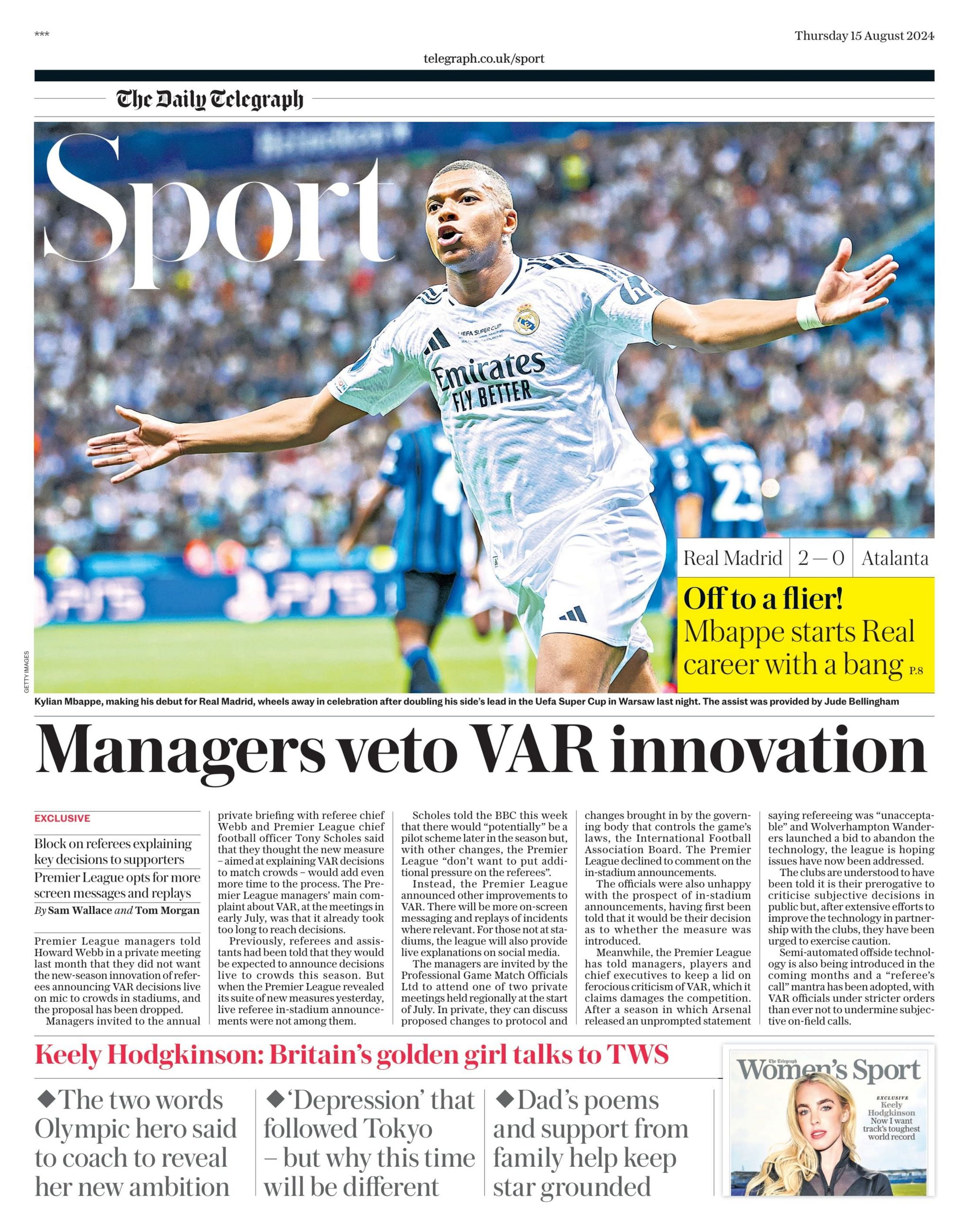 Telegraph back page