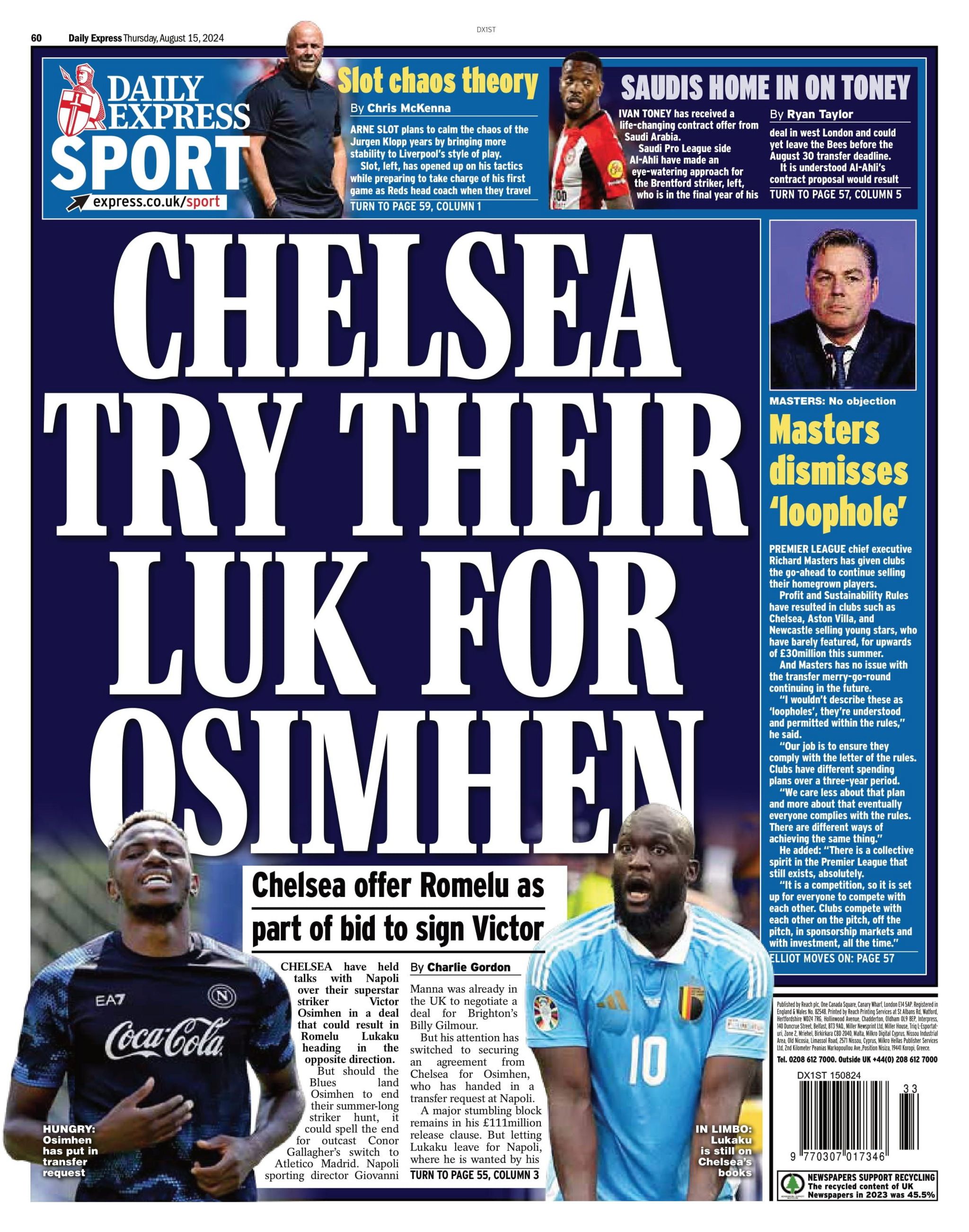 Express back page