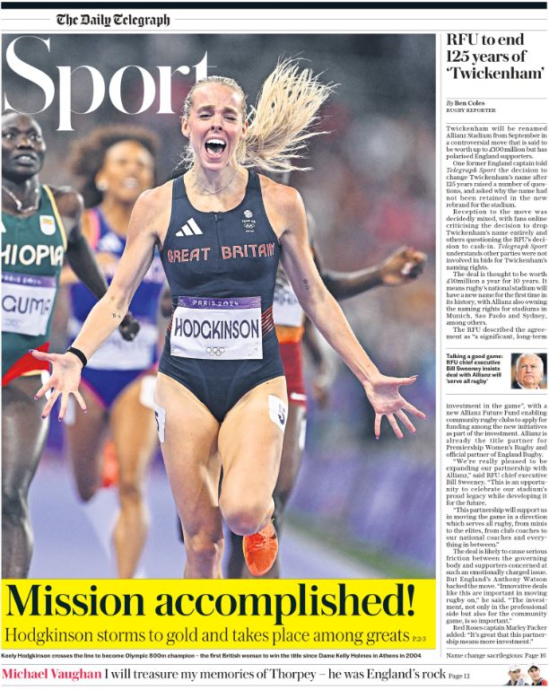 Telegraph back page