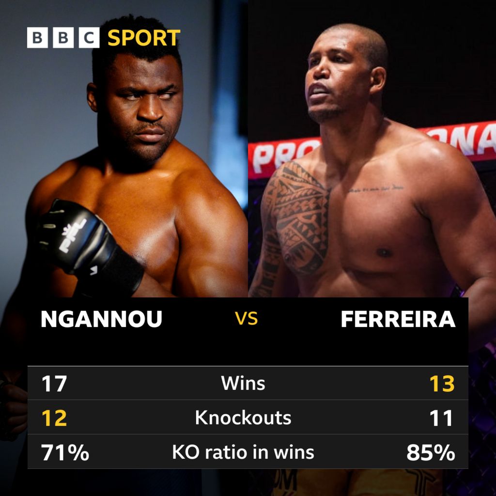 Knockout stats of Francis Ngannou and Renan Ferreira