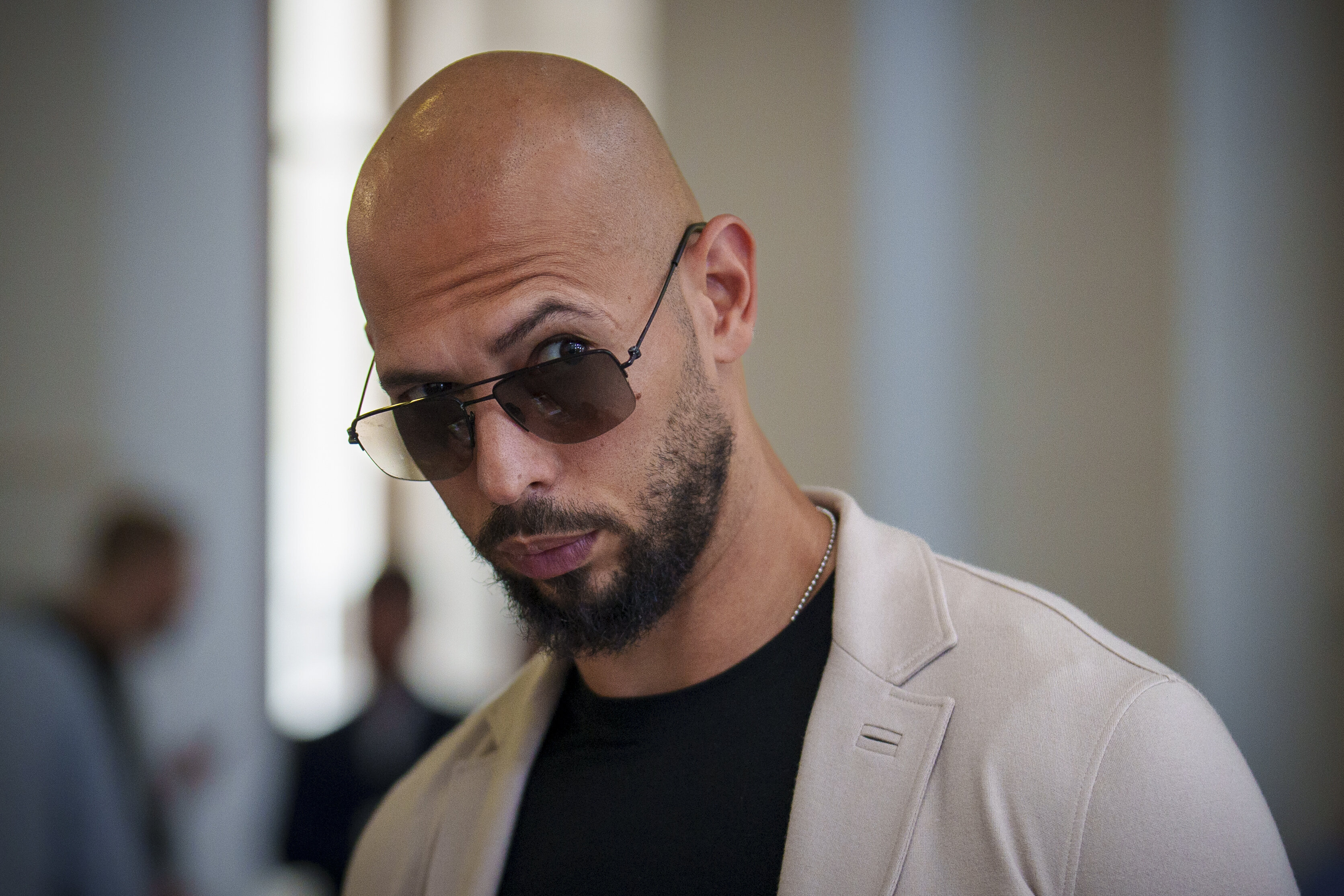 Andrew Tate waits for a hearing inside the Court of Appeals building in Bucharest, Romania, on June 26, 2024. 