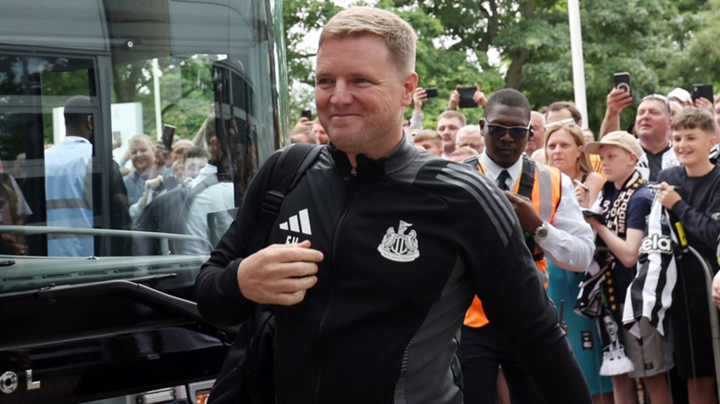 Newcastle United boss Eddie Howe pictured before a pre-season match against Hull City