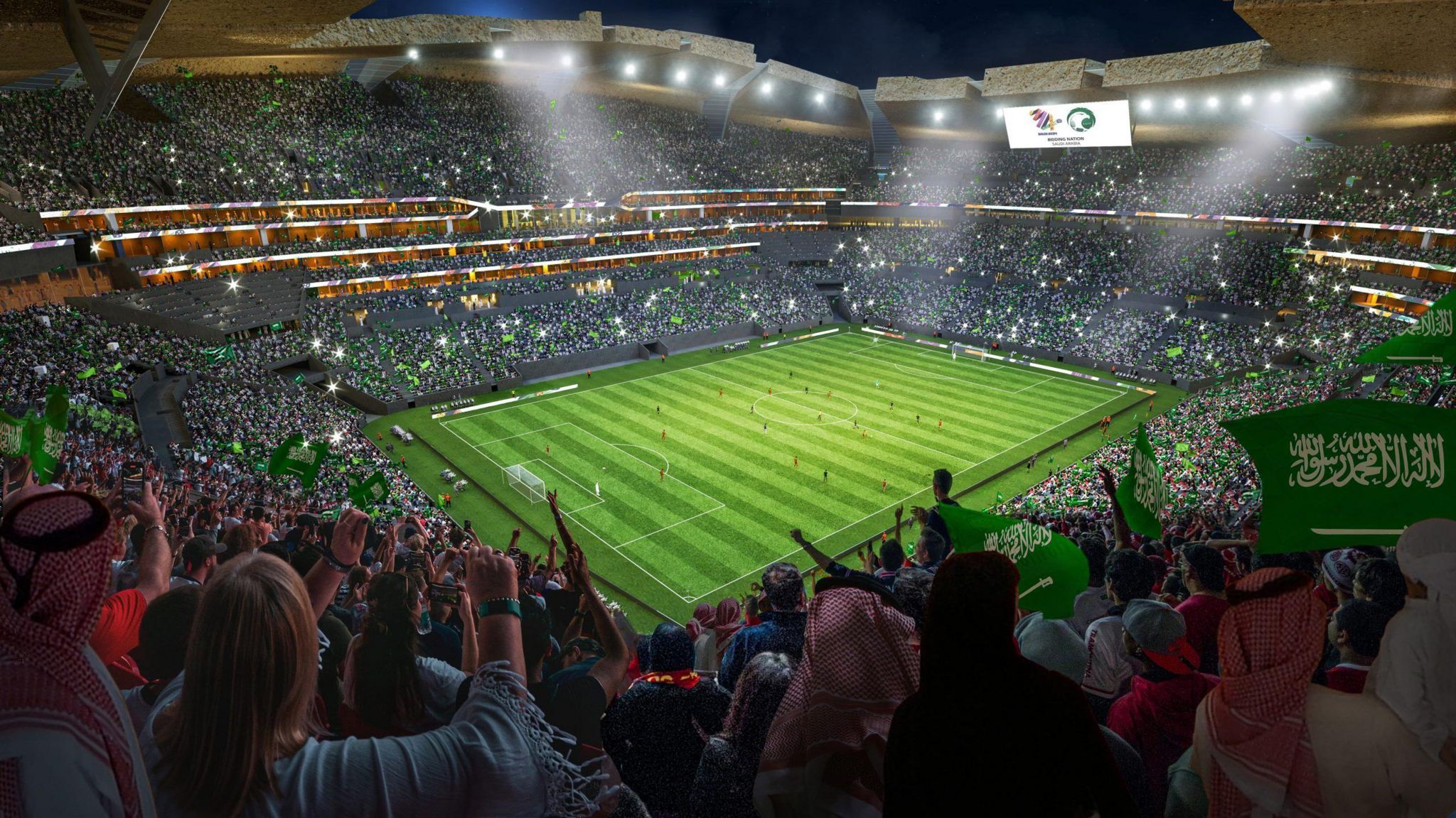 A render of the proposed King Salman International Stadium for the 2034 World Cup