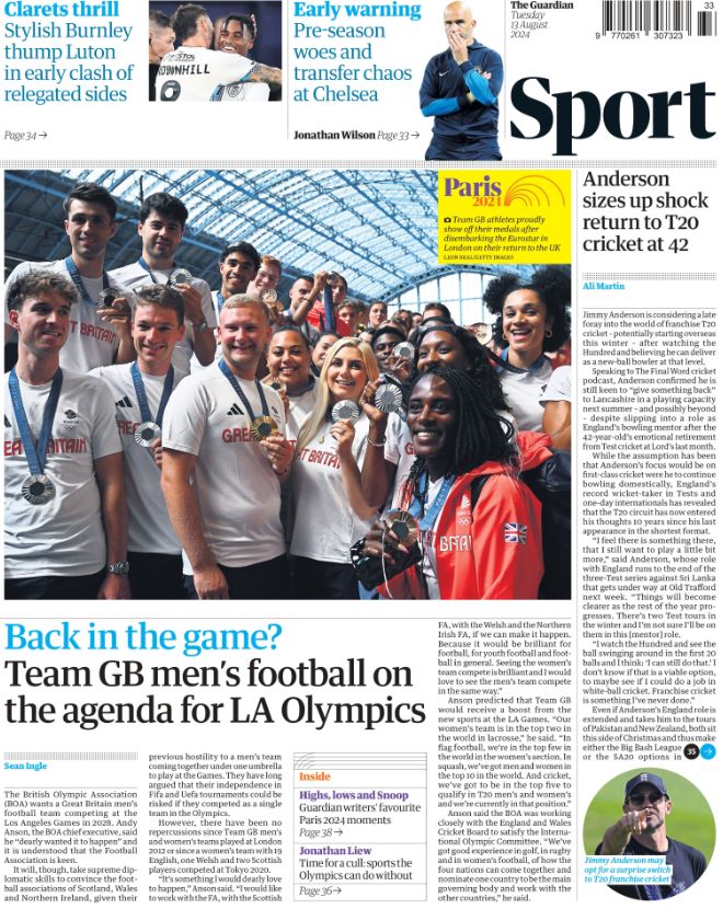 Guardian back page