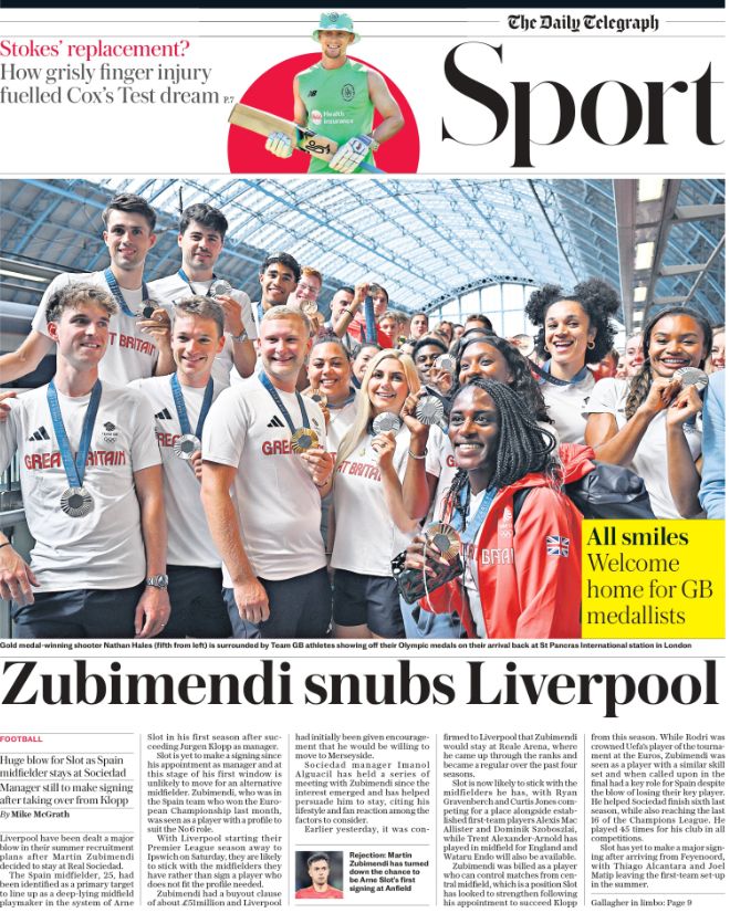 Telegraph back page