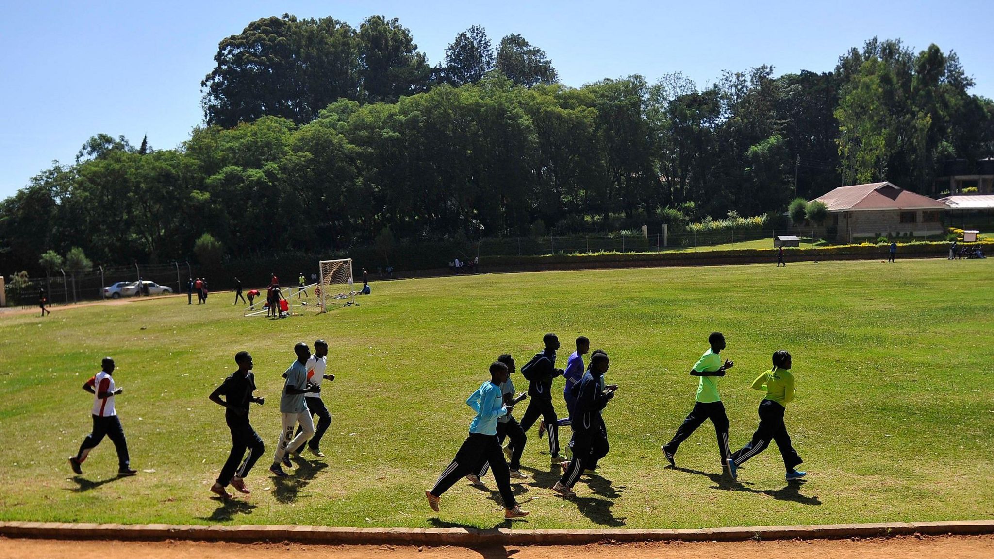 Sudanese athletes train at the Tegla Loroupe Peace Foundation