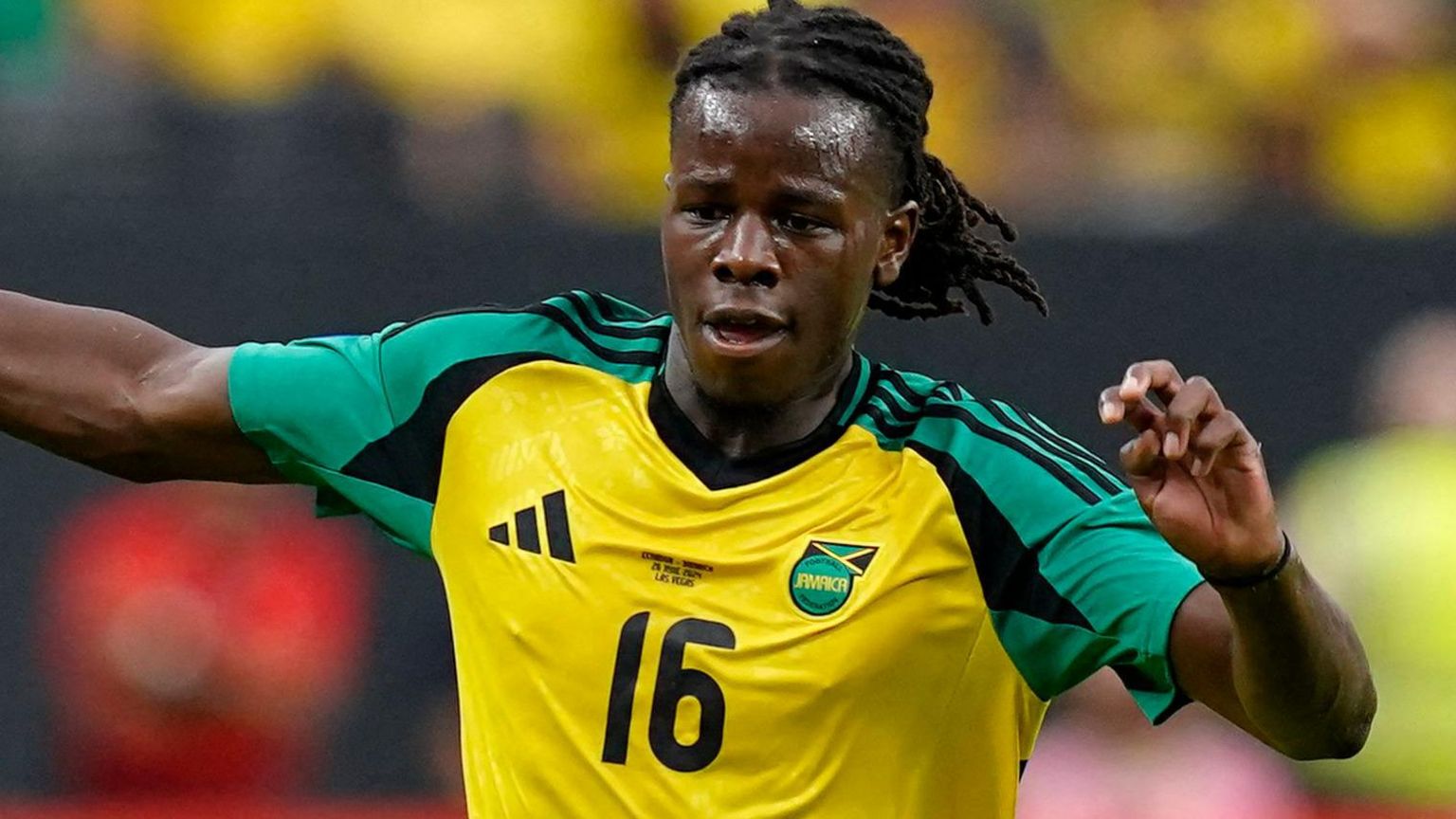 Karoy Anderson playing for Jamaica