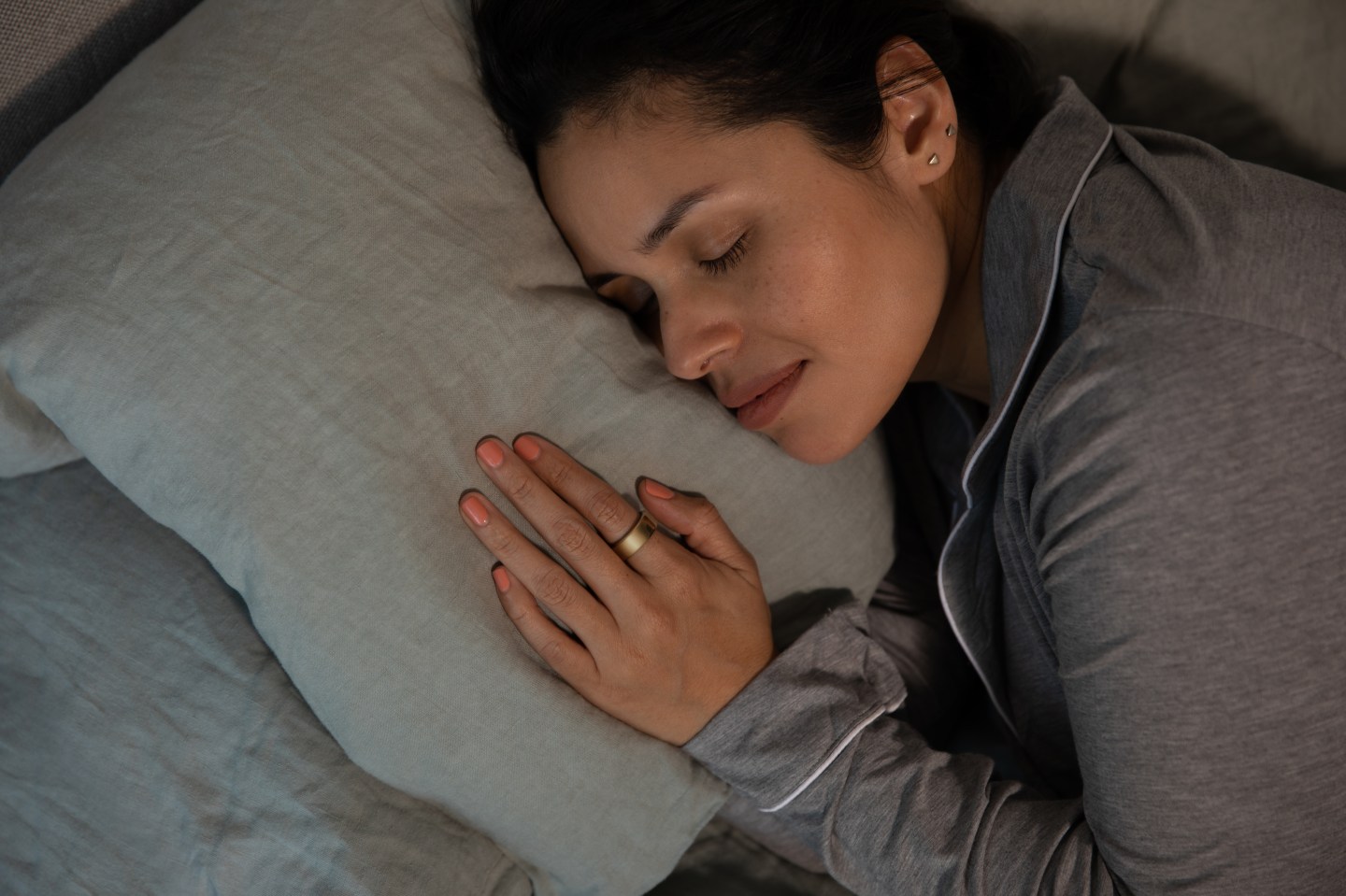 Oura ring during sleep.