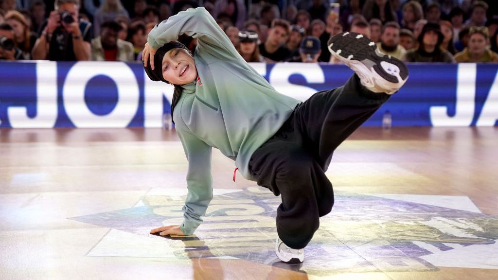 Dominika Banevic, called Nicka from Lithuania, performs on stage on the B-girls Top 4 