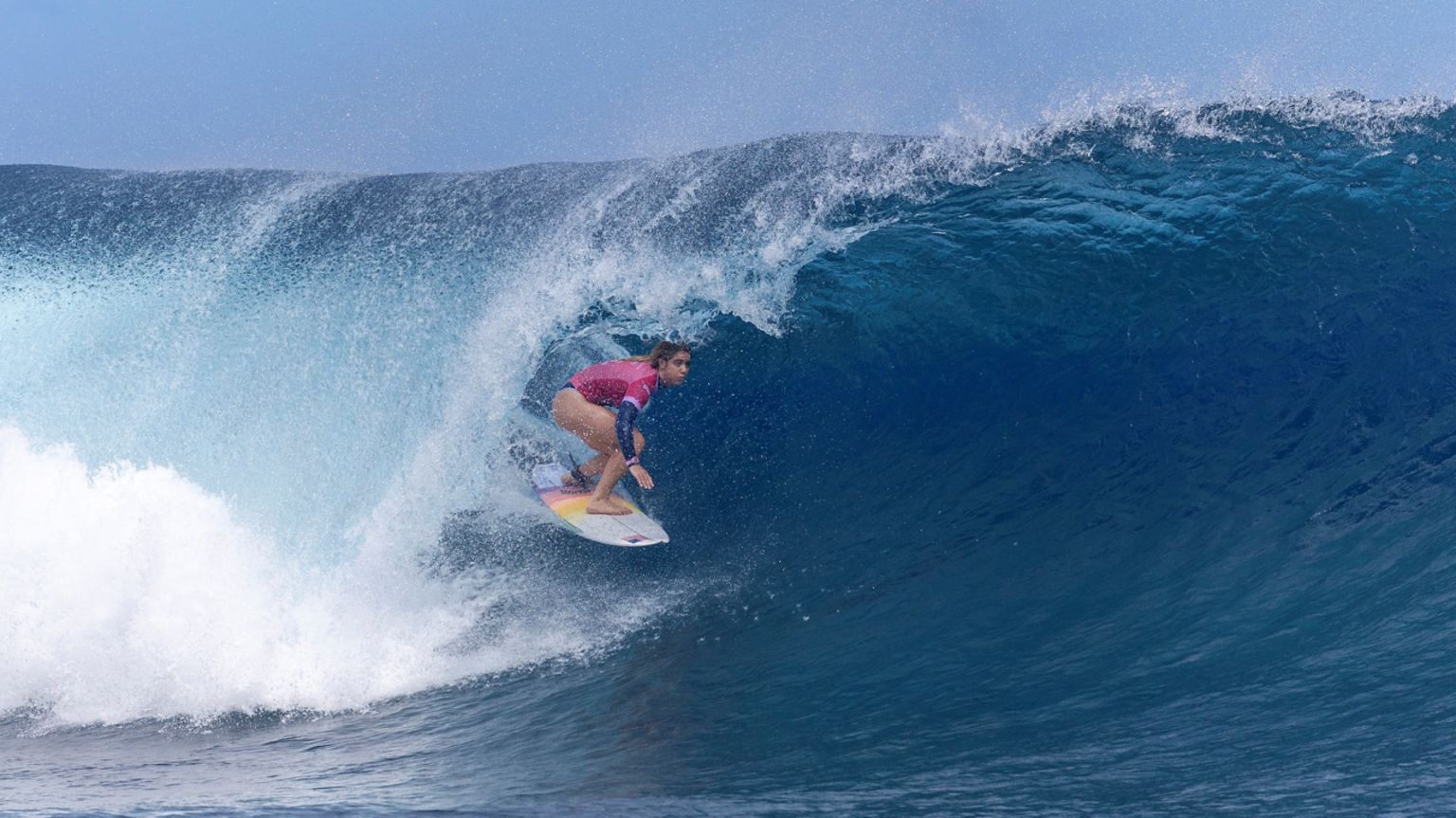 Caroline Marks surfs en route to becoming the 2024 Olympic champion