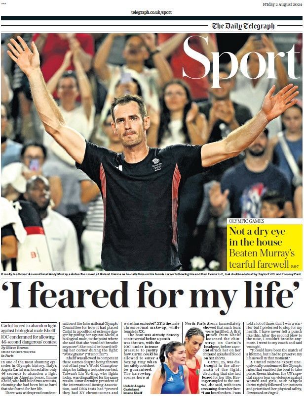 The Daily Telegraph sports section