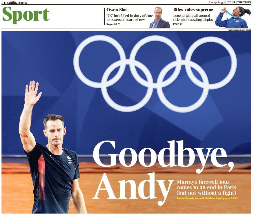 The back page of The Times