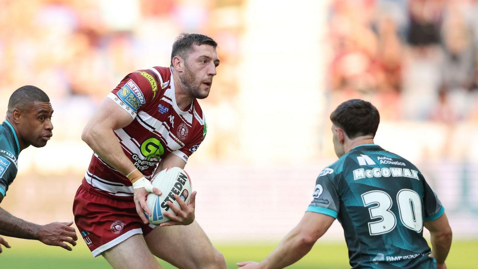 Jake Wardle in action for Wigan v Huddersfield