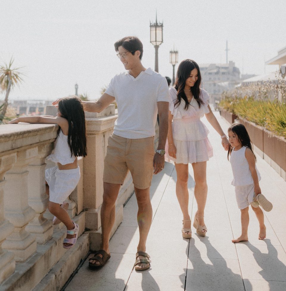 Connie with her partner and two children.