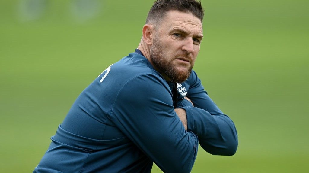 Brendon McCullum leans on a bat