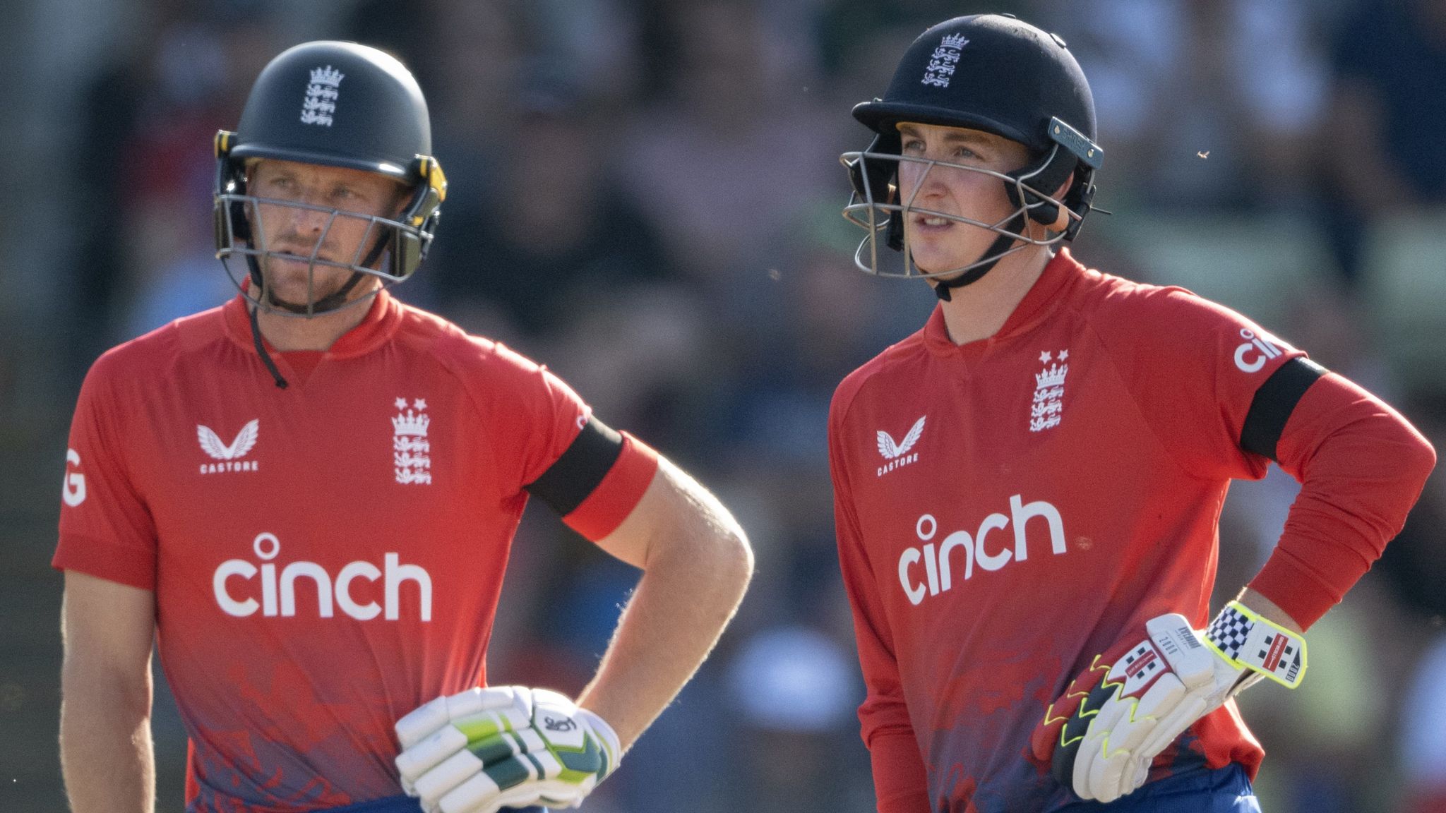 England's Jos Buttler and Harry Brook during a T20 international