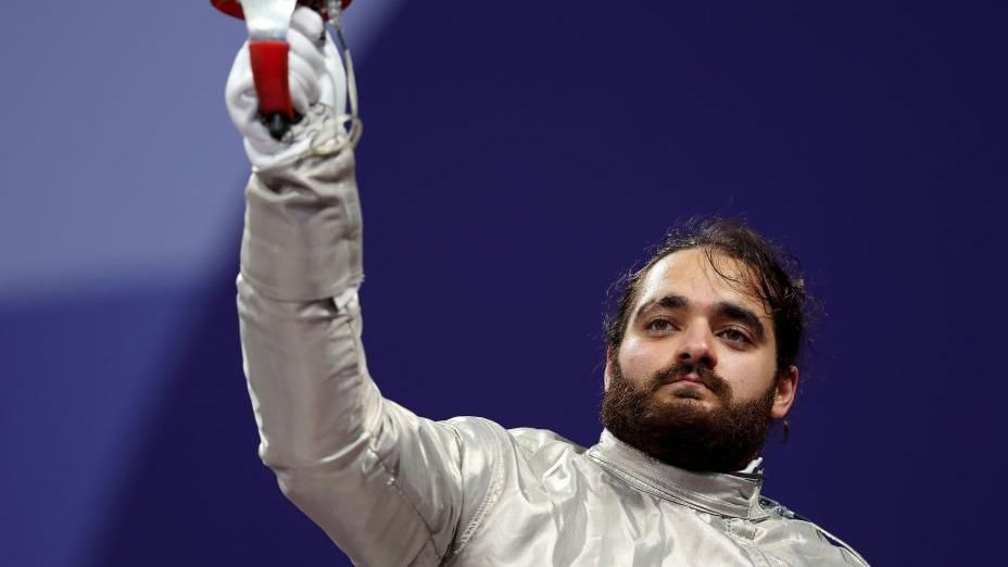 Coutya celebrates his win at the Paralympics