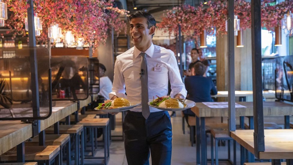 Former PM Rishi Sunak in Wagamama during Eat Out To Help Out