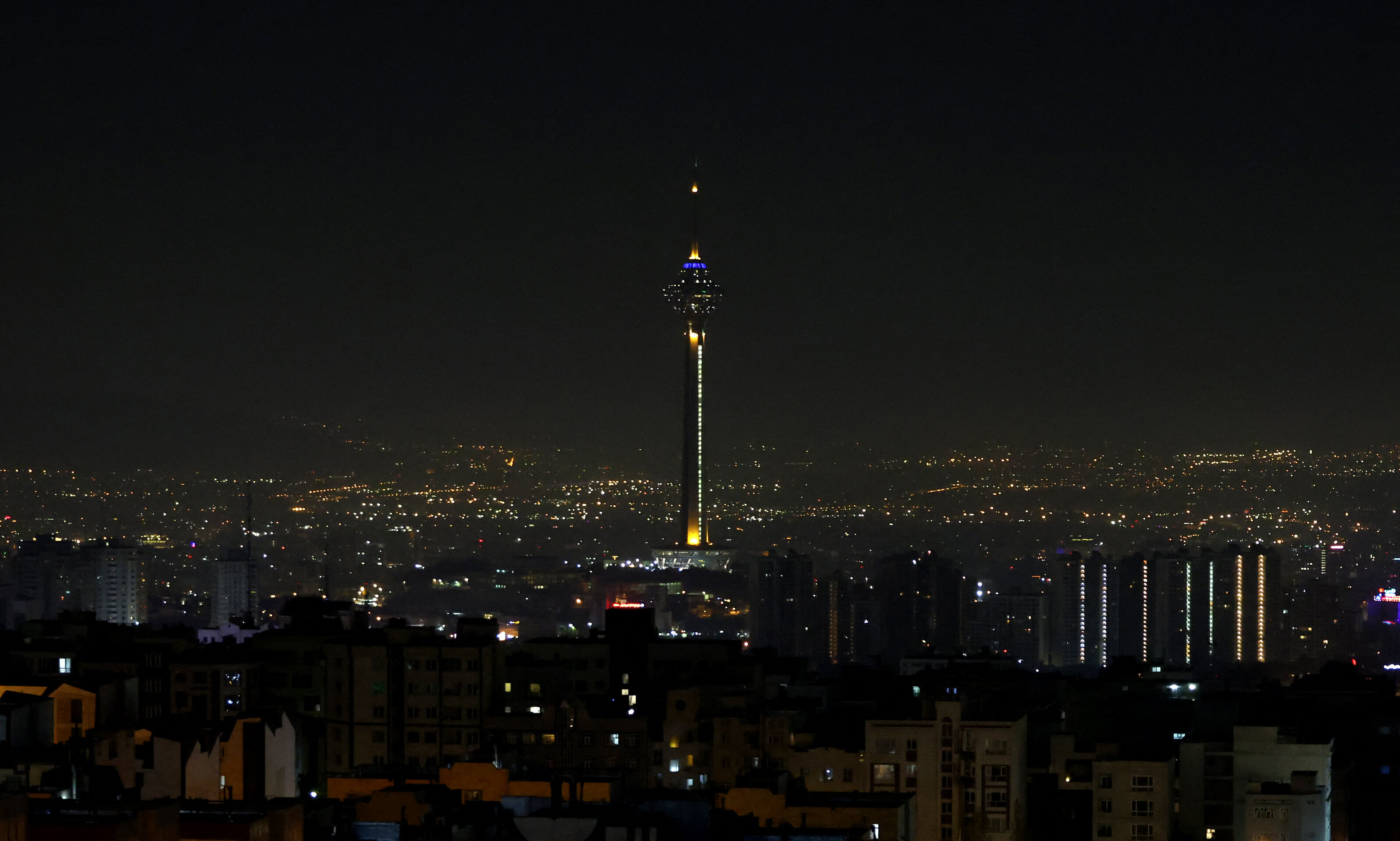 A general view of Tehran after several explosions were heard in Tehran on October 26, 2024. (Photo by ATTA KENARE/AFP via Getty Images)