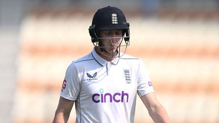 England batter Harry Brook walks off after being dismissed