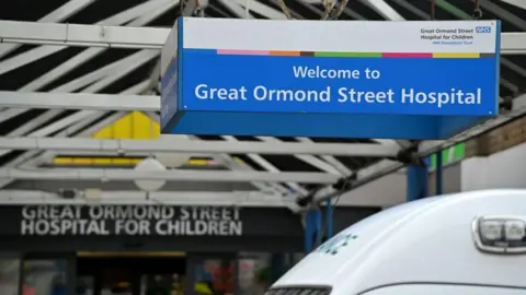 Justin Tallis/AFP via Getty Images A sign reading 'Great Ormond Street Hospital'