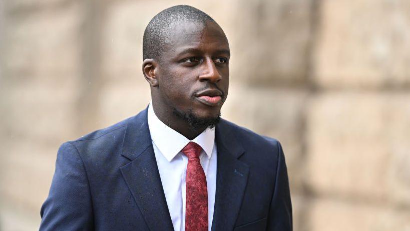 Benjamin Mendy arrives at Chester Crown Court in July 2023