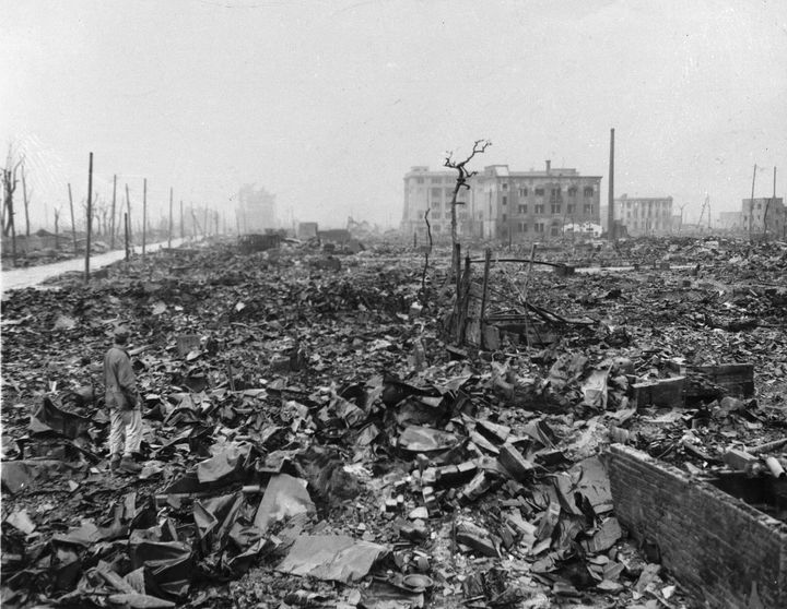 In this 1945 file photo, a view of the devastation after the atomic bomb was dropped in Hiroshima, Japan.