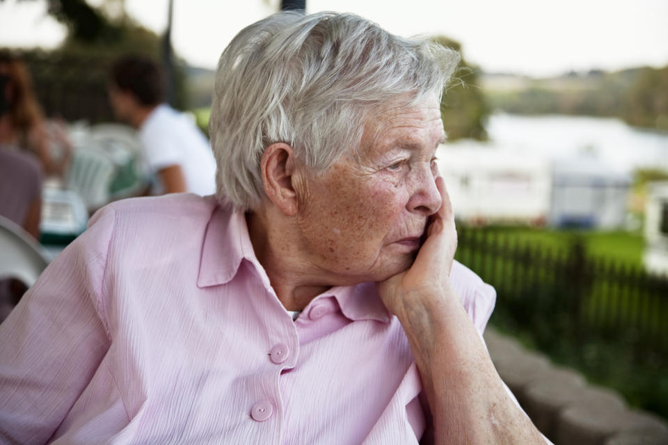 senior woman with worried expression