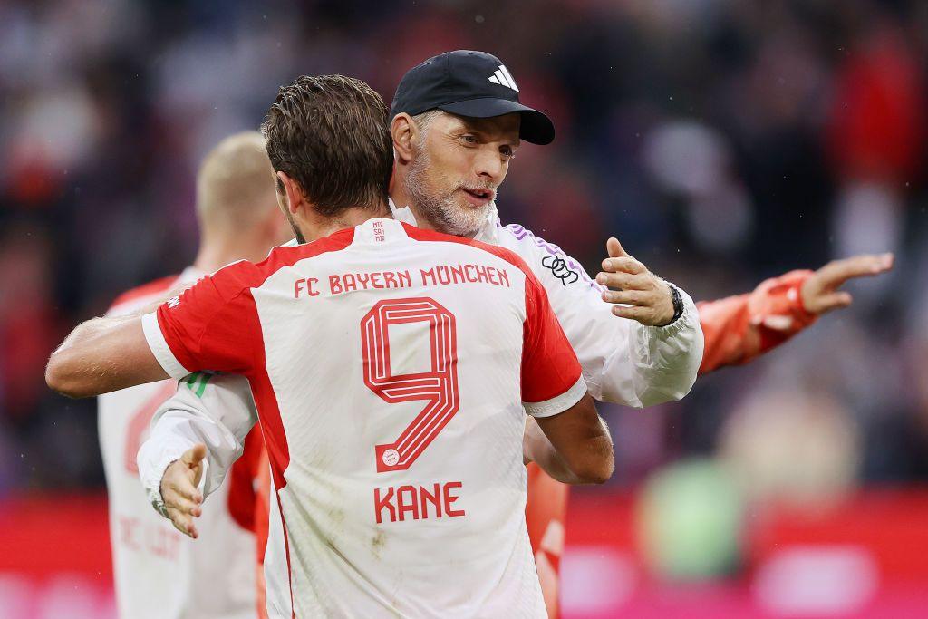 Thomas Tuchel and Harry Kane embrace