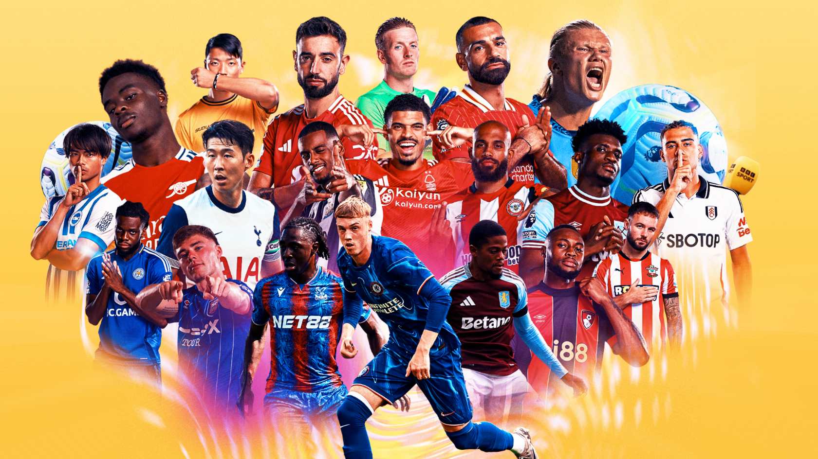 A graphic of Premier League footballers - one from each club in the division in the 2024-25 season