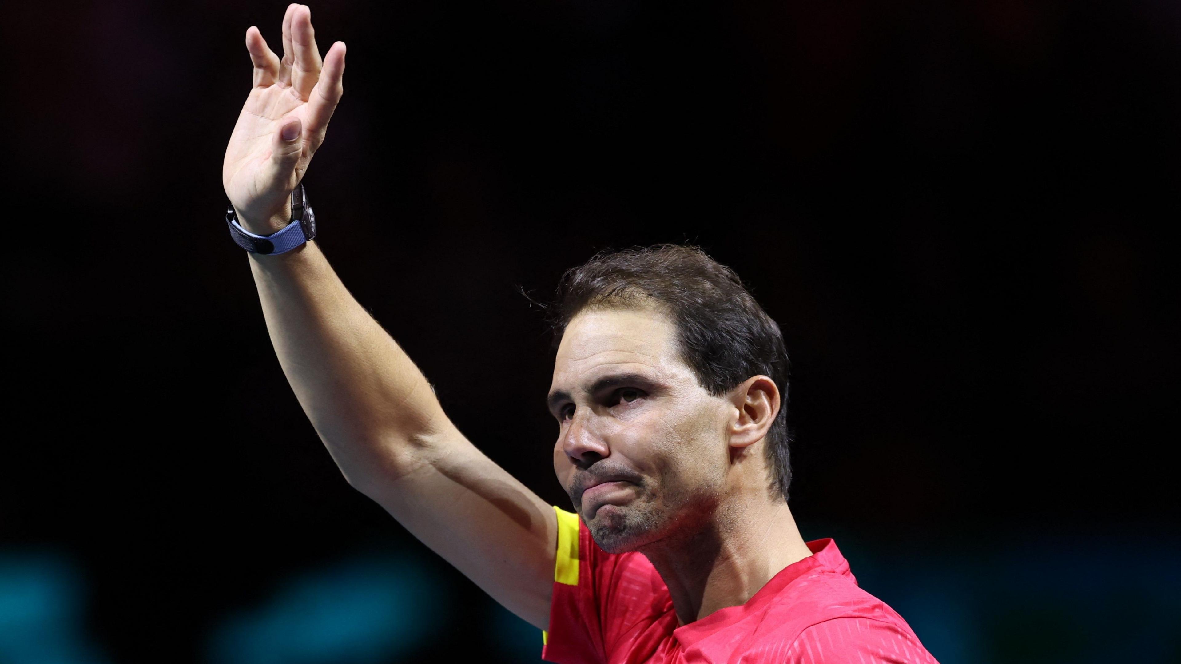 Rafael Nadal waves to the crowd